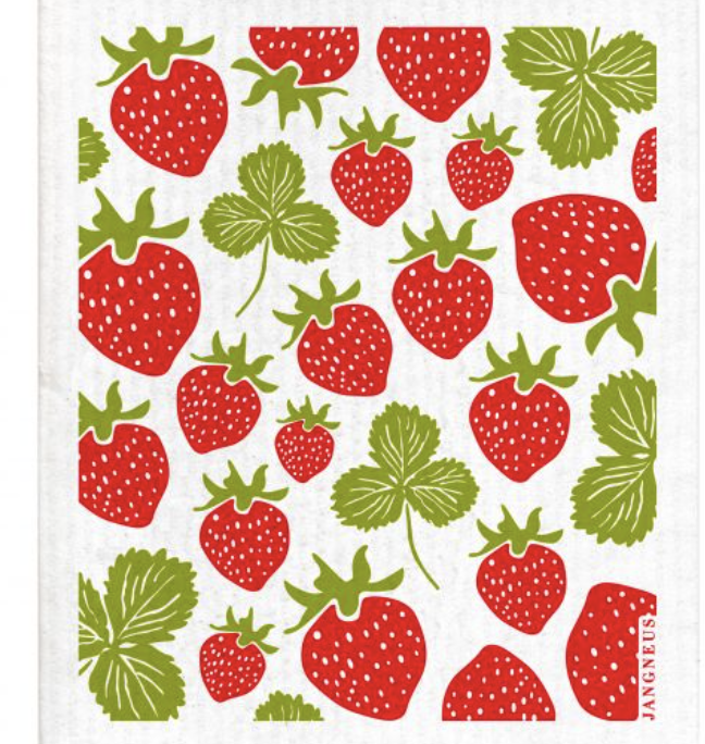 Jangneus Swedish Dishcloth Strawberries Red