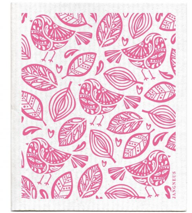 Jangneus Swedish Dishcloth Robins Pink