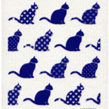 Jangneus Swedish Dishcloth Cats Blue