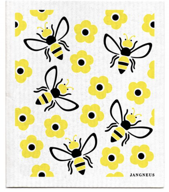 Jangneus Swedish Dishcloth Bees Yellow