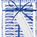 Jangneus Swedish Dishcloth & Tea Towel Bundle Sardines-Blue