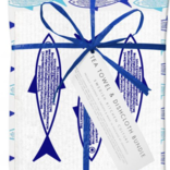 Jangneus Swedish Dishcloth & Tea Towel Bundle Fish Blue