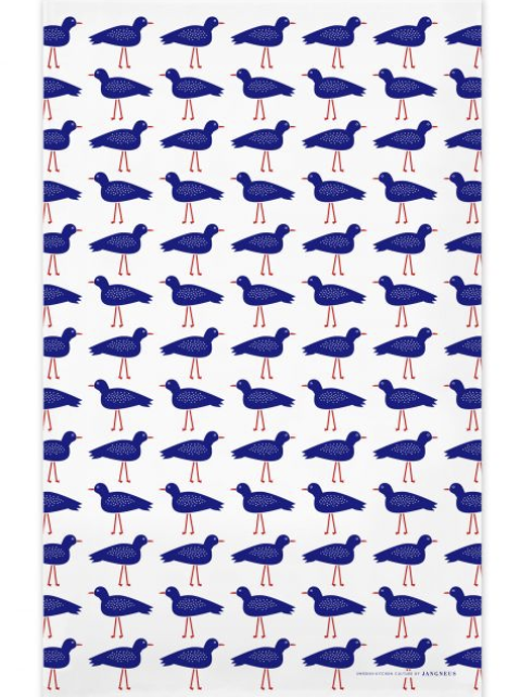 Jangneus Birds Kitchen Towel-Blue