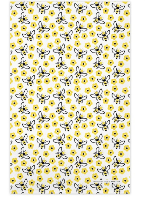 Jangneus Bees Kitchen Towel-Yellow