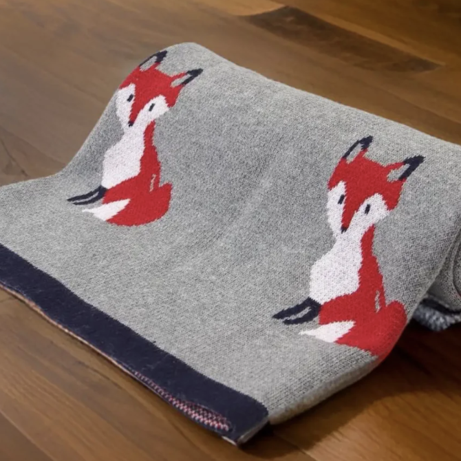 Westrian Equestrian Fox Cotton Baby Blanket
