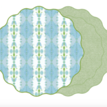 Holly Stuart Home Scallop Two Sided Placemat Laura Park Blue Passion/Green Dot