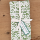Holly Stuart Home Cotton Block Print Napkins - S/4. Green
