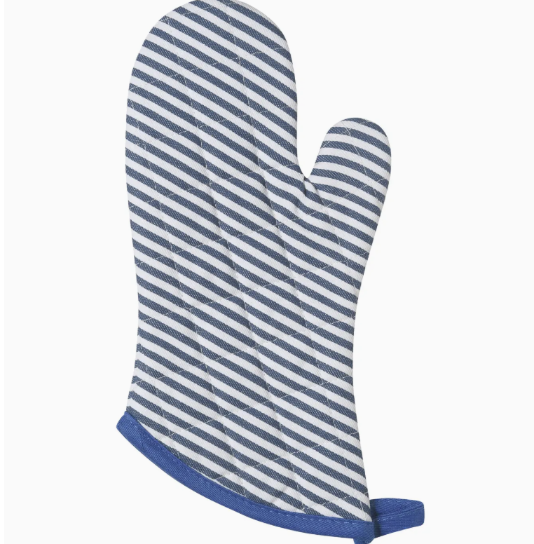Now Designs by Danica Superior Royal Blue Narrow Stripe Oven Mitt