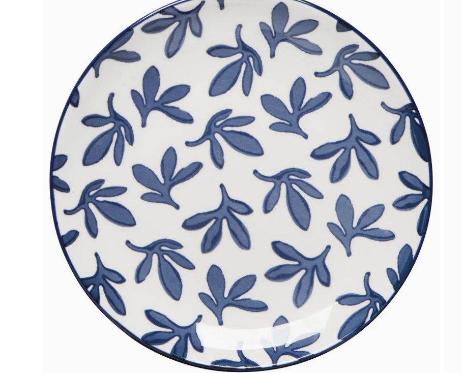 Now Designs by Danica Blue Floral Stamped Appetizer Plate 6 Inch