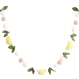 Sheep Farm Felt Lemons & Leaves Felt Ball garland