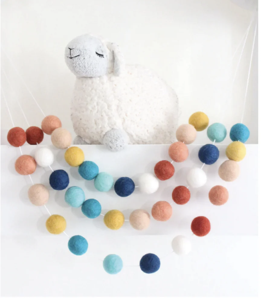 Sheep Farm Felt Southwestern Sky Felt Ball Garland-7 Ft.
