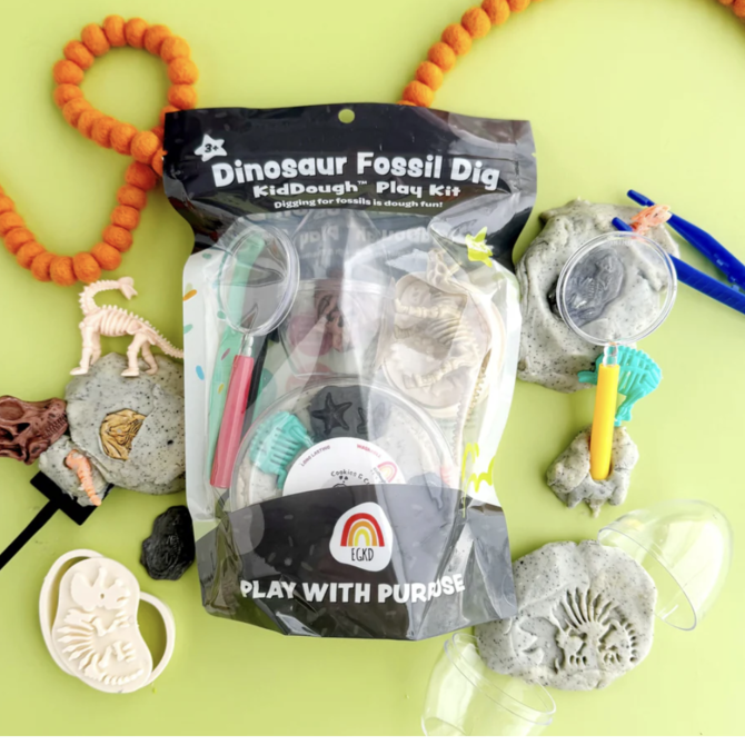Earth Grown KidDoughs Dinosaur Fossil Dig KidDough Play Kit