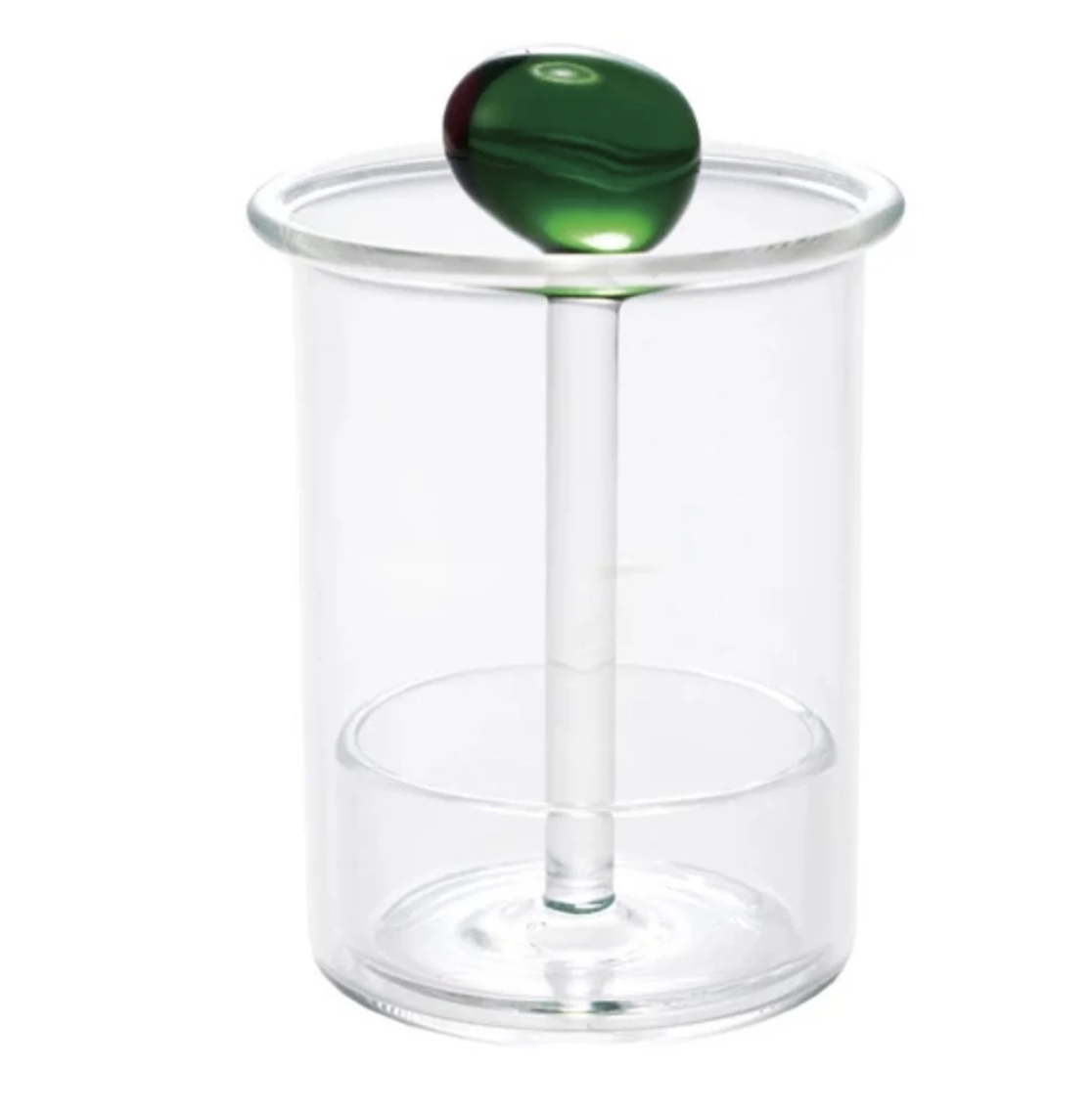 Creative CoOp Glass Tootpick Holder w/ Olive, Red, & Green
