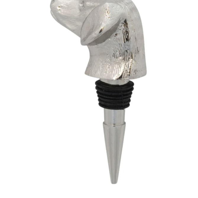 Creative CoOp Aluminum Dog Head Bottle Stopper in Kraft Box