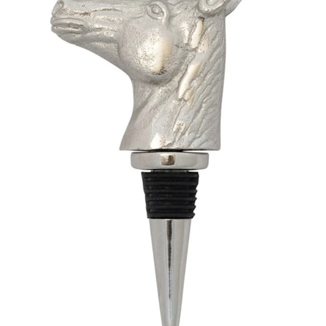 Creative CoOp Aluminum Horse Head Bottle Stopper in Kraft Box