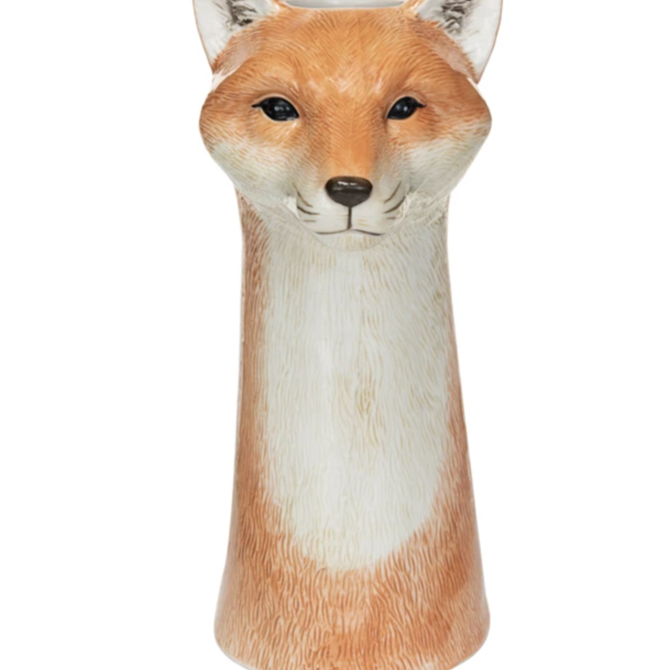 Creative Co-Op Stoneware Fox vase