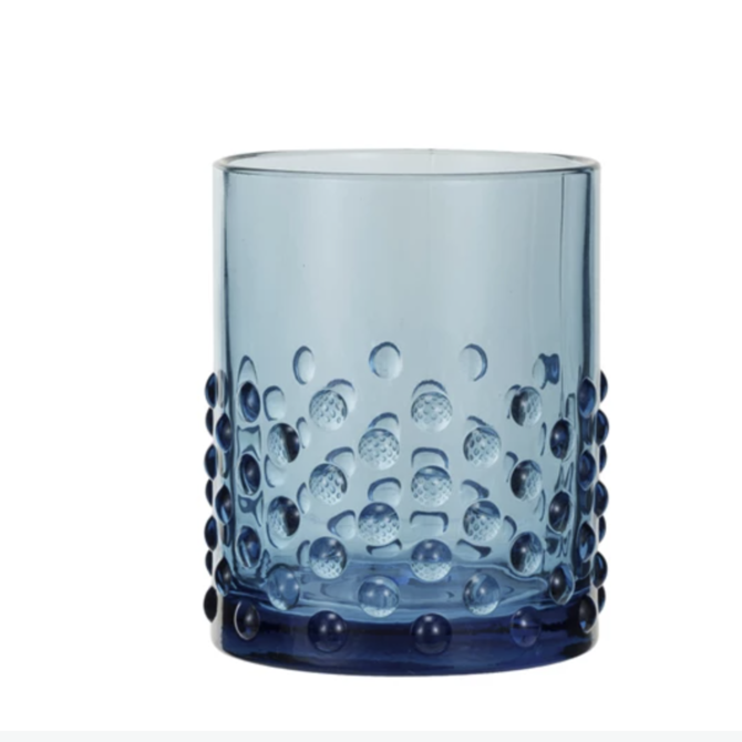 Creative CoOp Hobnail Drinking Glass Blue