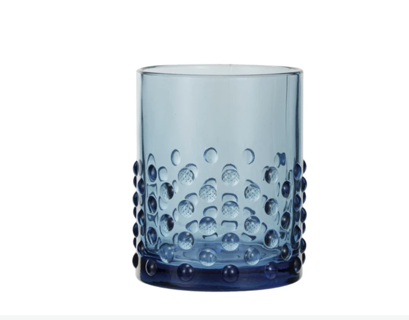 Creative Co-Op Hobnail Drinking Glass Blue