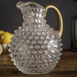 Chehoma Clear hobnail picther 2L with golden handle