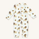 Viverano Lion Zipper Jumpsuit baby Romper Natural 3-6 mos.