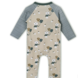 Viverano Balloon Bear kangaroo Pocket Jumpsuit-Almond 0-3 mos.