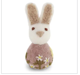 Gry & Sif Small lBunny w Flower Embroidery Lavender