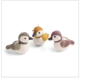 Gry & Sif Set of 3 Felt Sparrows