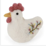 Gry & Sif Felt Rooster with Embroidery