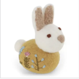 Gry & Sif Sitting Bunny w Flower Embroidery