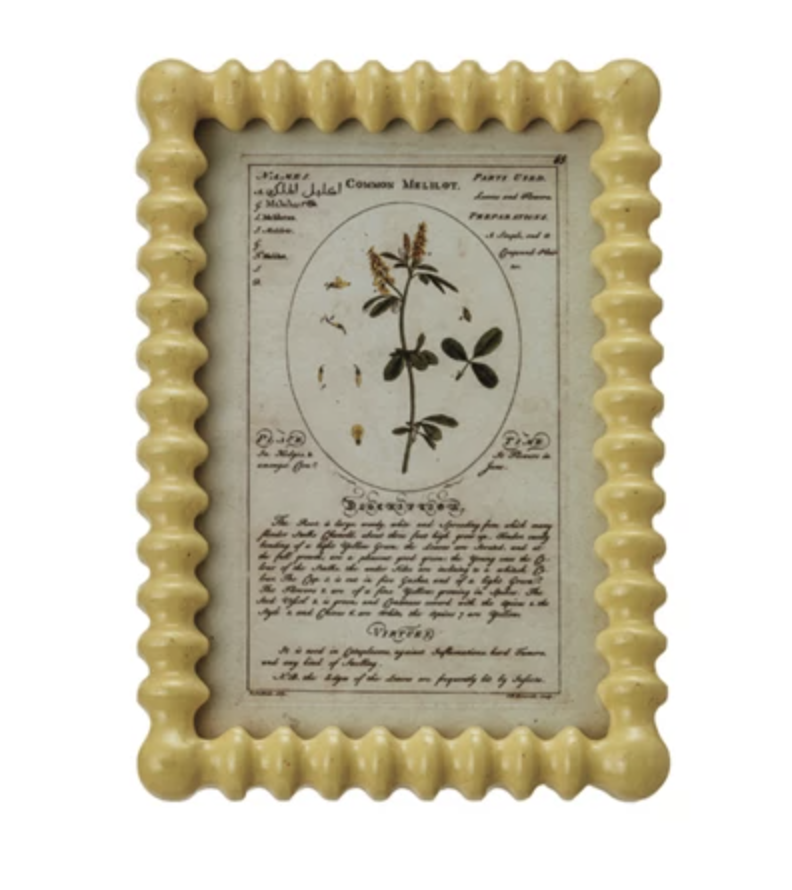 Creative CoOp Wood Picture Frame- Yellow