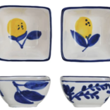Creative CoOp 3" Square Stoneware Dish w Lemon