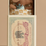 Maileg Sleepy wakey baby mouse in matchbox - blue