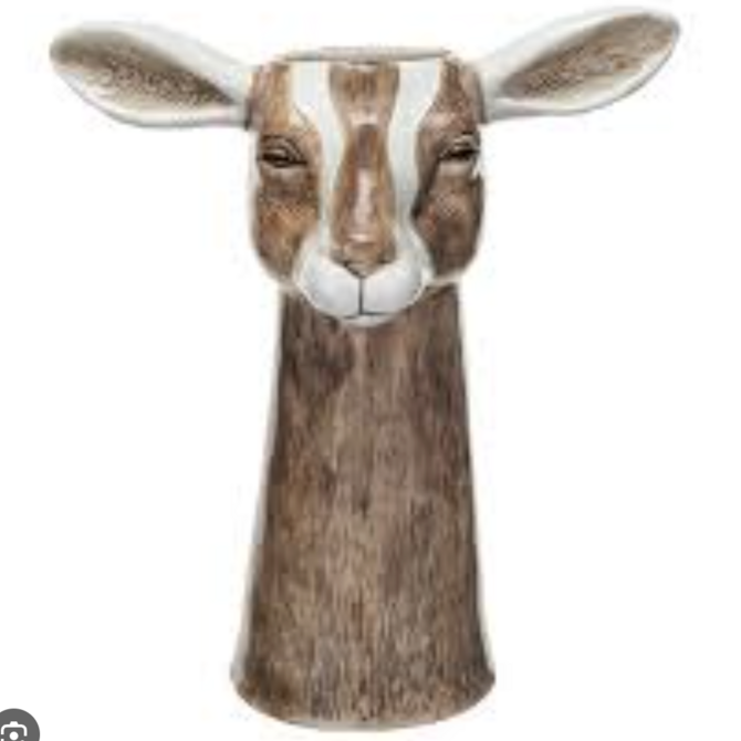 Creative Co-Op Stoneware Goat Vase