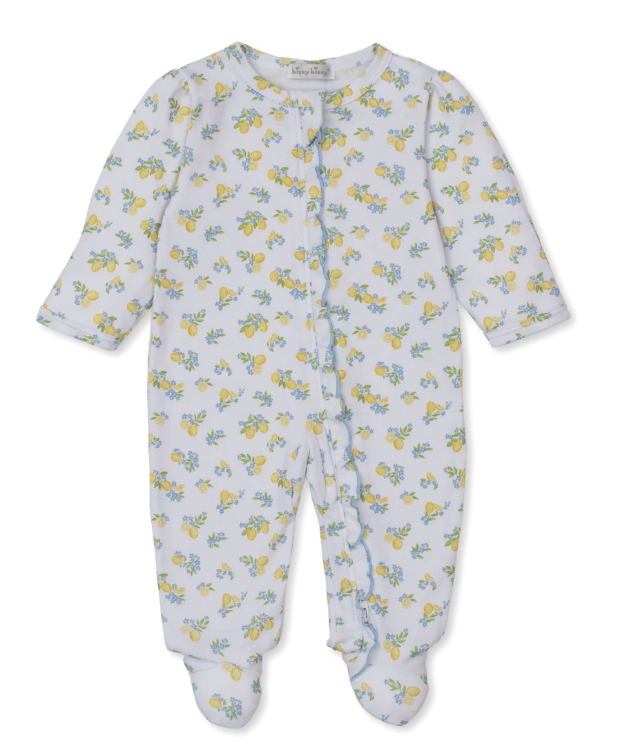 Kissy Kissy Lemon Blossoms Footie Pajamas-0-3 mos
