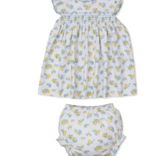Kissy Kissy Lemon Blossoms Smocked Dress Set 9 mos