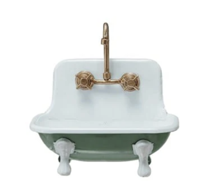 Creative CoOp Metal Sink Shaped Soap Dish