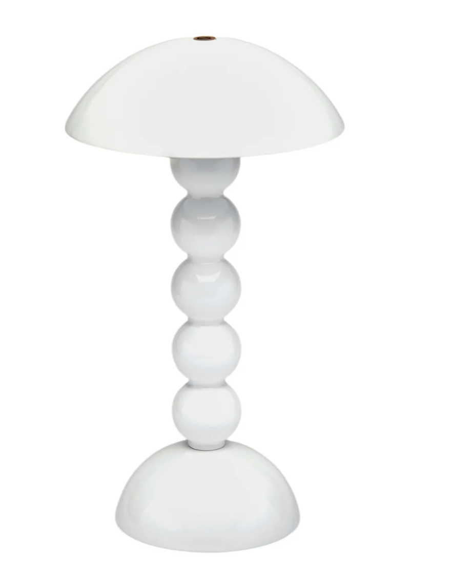 Addison Ross White Lacquer Rechargeable Bobbin LED Lamp
