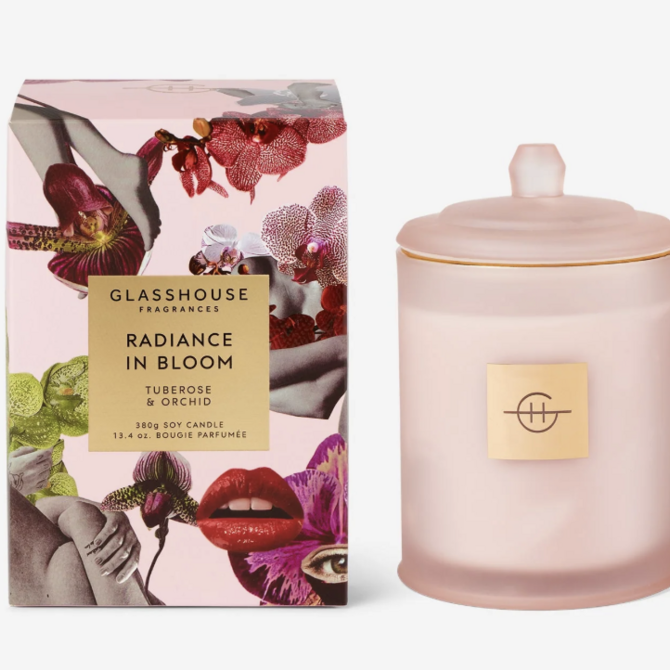 Glasshouse Fragrances Radiance in Bloom - Tuberose & Orchid - Mother's Day Diffuser - 8.4 oz.