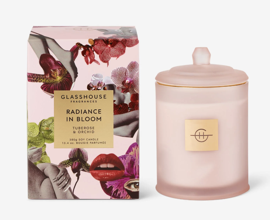 Glasshouse Fragrances Radiance in Bloom - Tuberose & Orchid - Mother's Day Diffuser - 8.4 oz.