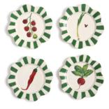 Two's Company Vegetable Tidbit Plates - 4 Assorted