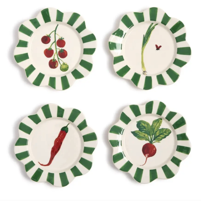 Two's Company Vegetable Tidbit Plates - 4 Assorted