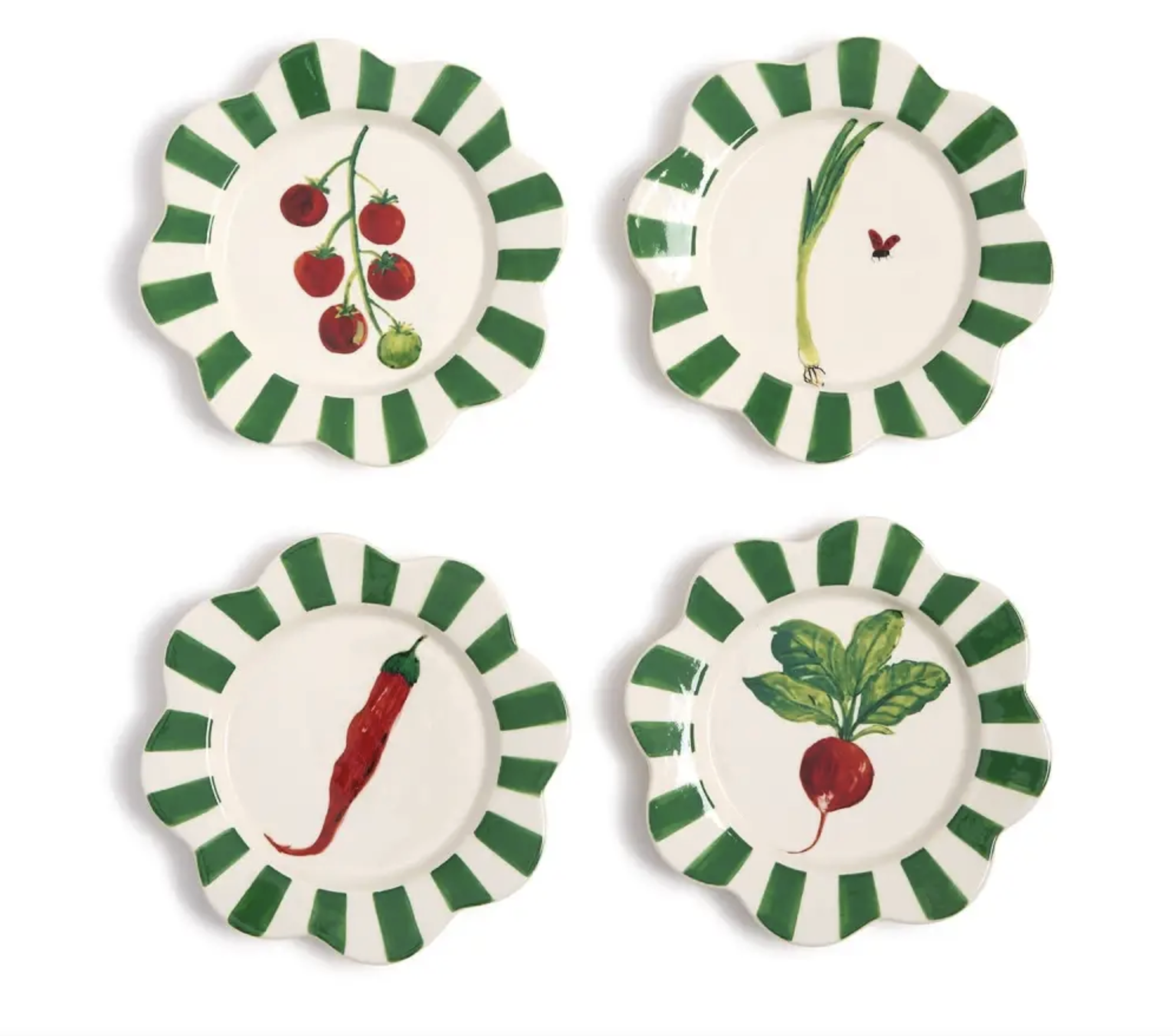 Two's Company Vegetable Tidbit Plates - 4 Assorted