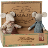 Maileg Grandma and Grandpa Mice in Cigarbox