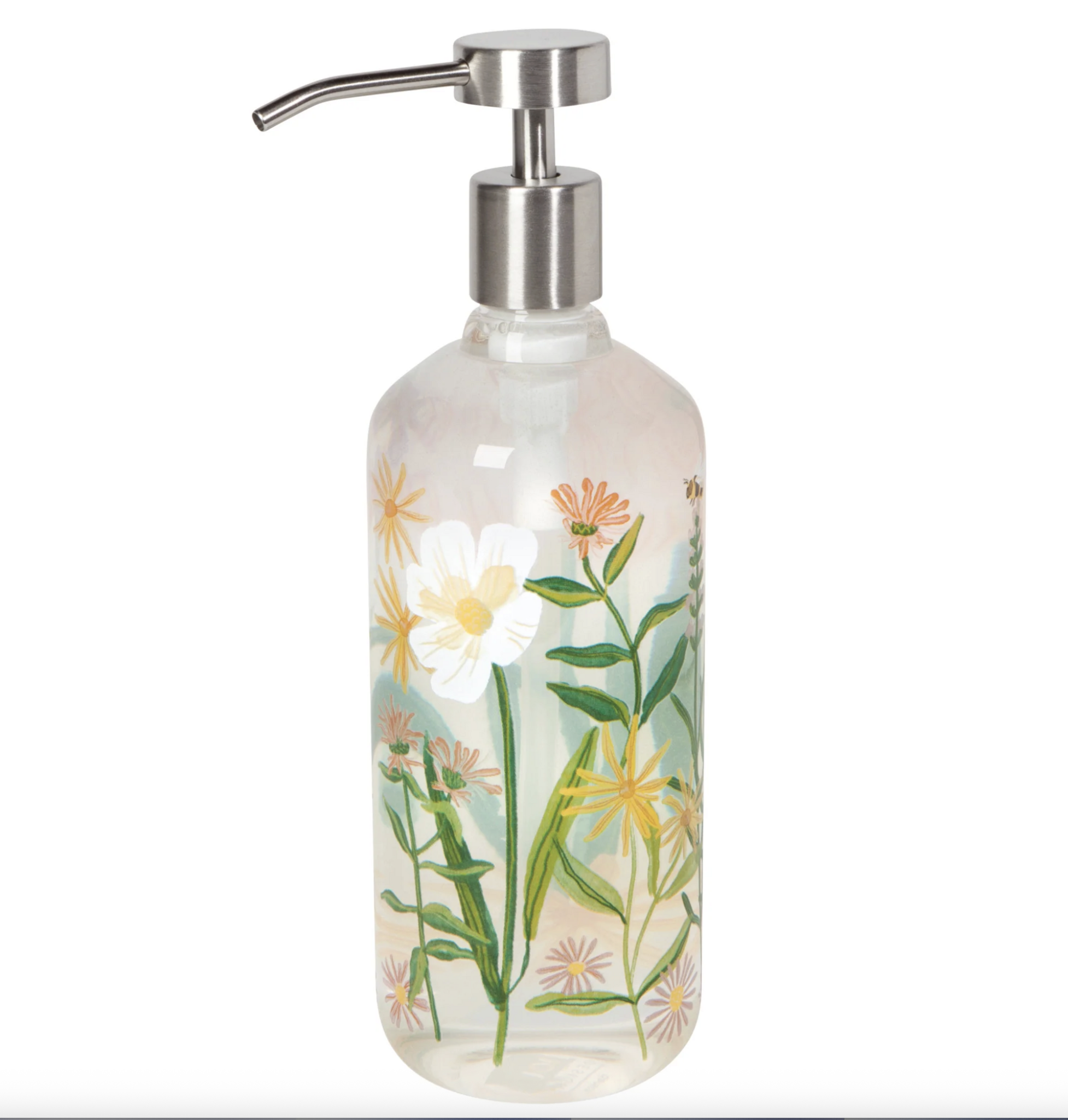 Now Designs by Danica Bees & Blooms Glass Soap Pump