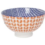 Now Designs by Danica Orange Blue Blossom Stamped Bowl - 4"