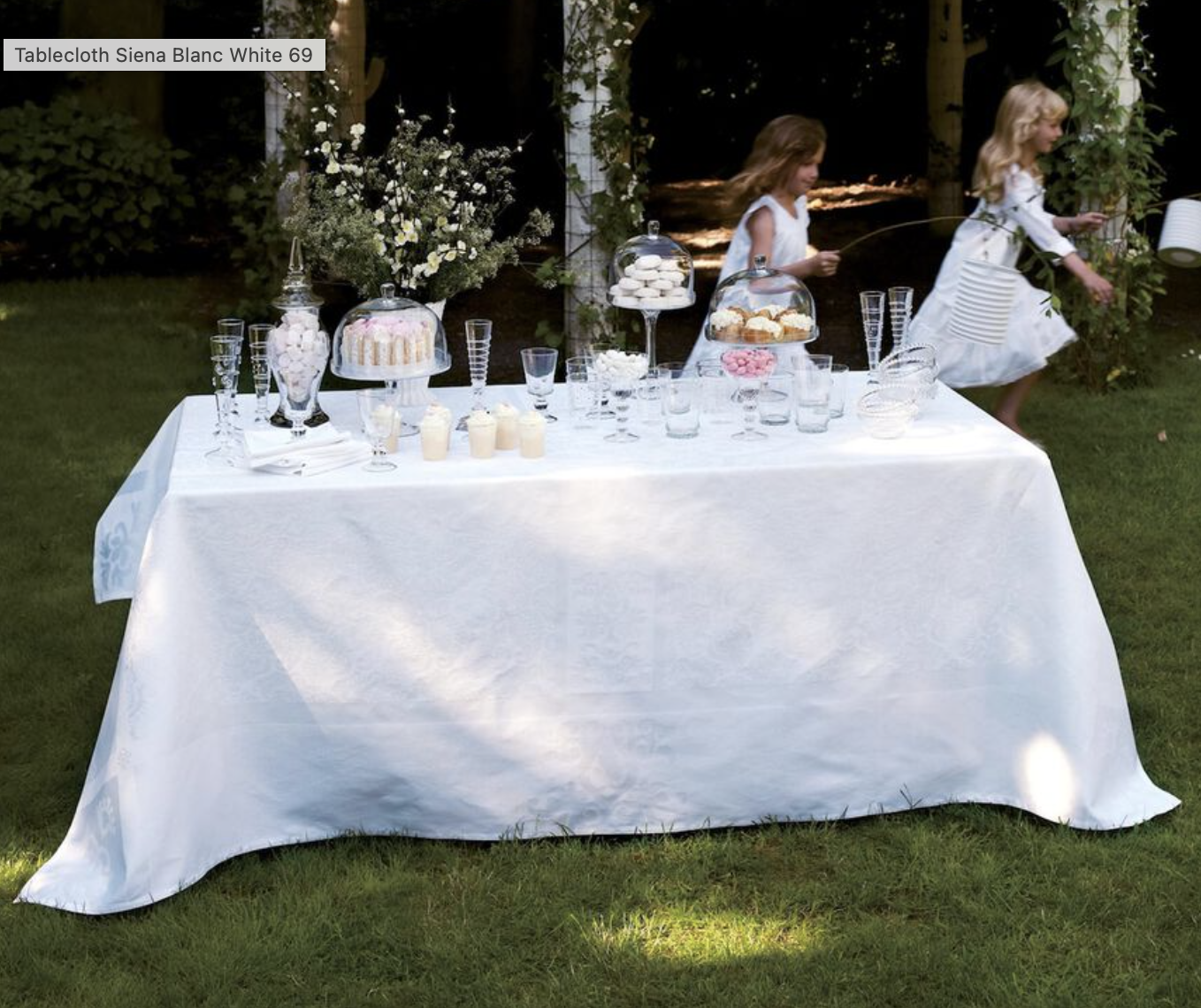 LJF Sienna Tablecloth - White  - 69x126