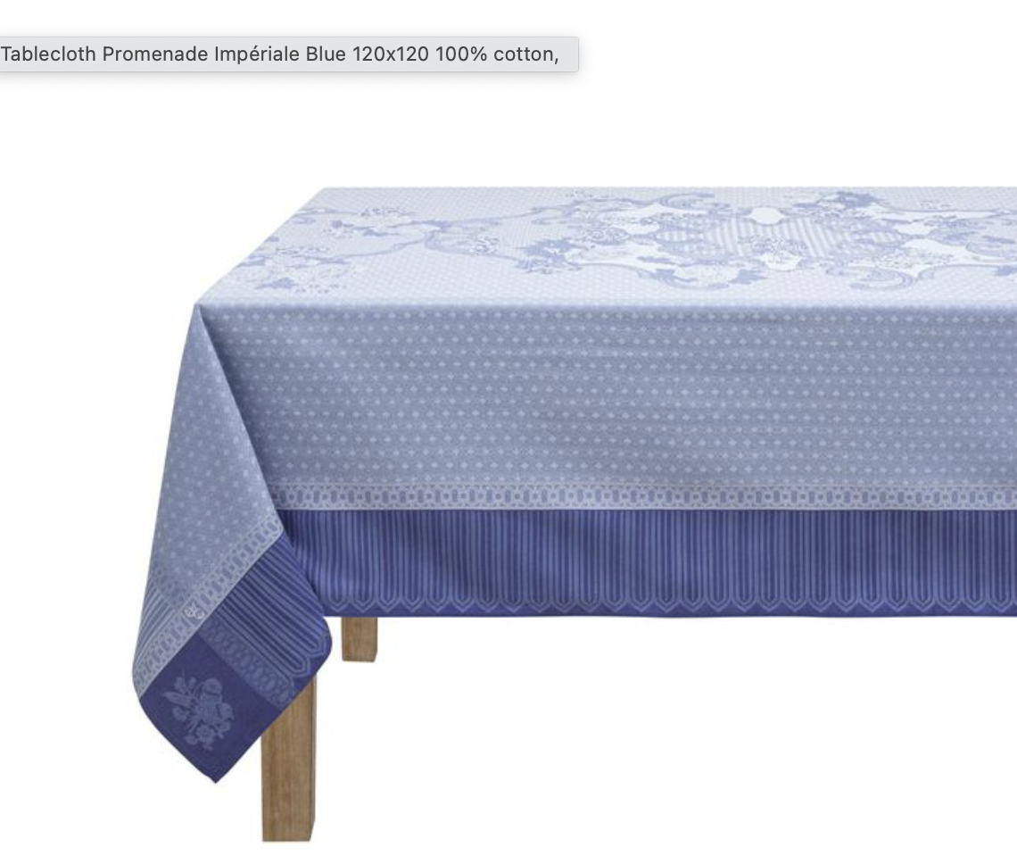LJF Promenade Imperial Tablecloth - Blue - 69x126