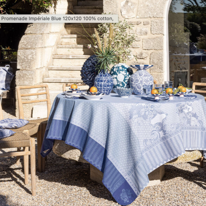 LJF Promenade Imperial Tablecloth - Blue - 69x126