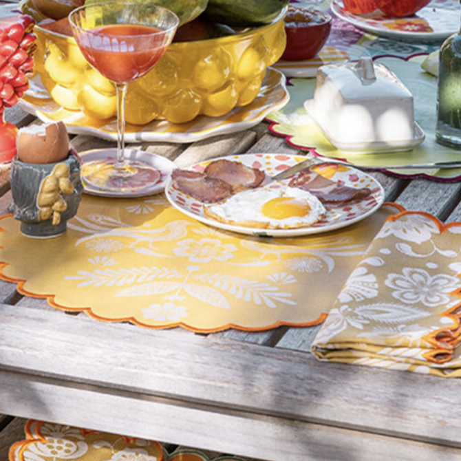 LJF Alegria Yellow Placemat - Coated