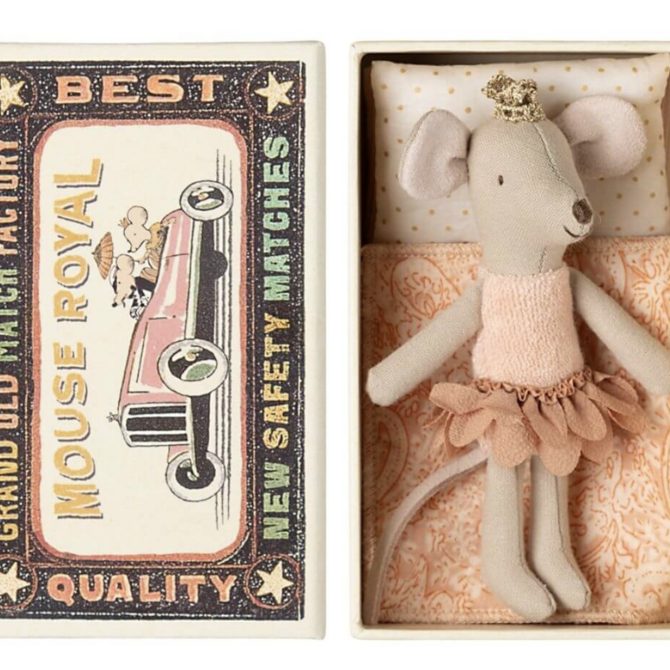 Maileg Princess mouse little sister in match box